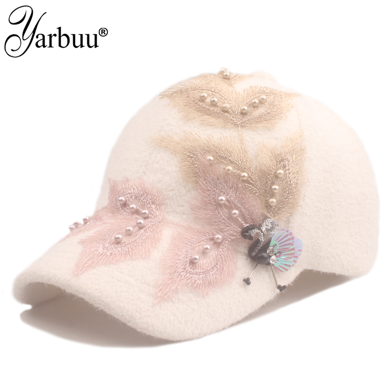 [YARBUU] 2021 뉴 캐주얼 야외 따뜻한 겨울 모자 여자 여자 조정 가능한 동물 야구 모자 면화 힙합 모자 바이저 55-59cm